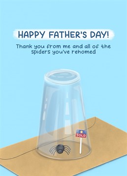 Is your dad a top spider catcher? Say thank you to him for all of the spiders he's rehomed this Father's Day with this cute card! A Myriad Digital Art design lovingly created by Sydney Jo.
