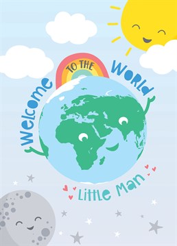 A bright and happy card perfect for welcoming a new baby boy into the world and congratulating the new parents! Designed by Macie Dot Doodles.