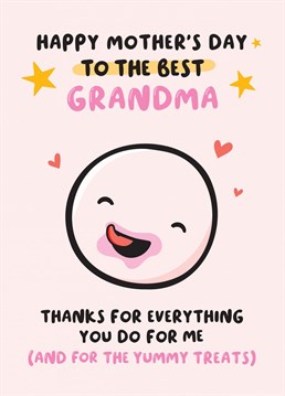 A cute card to say thank you to the best Grandma on Mother's Day, for everything she does, not forgetting all the yummy treats! Designed by Macie Dot Doodles.