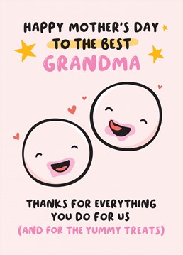 A cute card to say thank you to the best Grandma on Mother's Day, for everything she does, not forgetting all the yummy treats! Designed by Macie Dot Doodles.