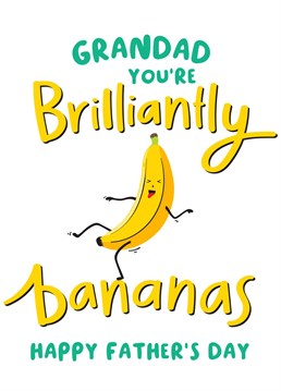 A funny card card perfect for wishing Happy Father's Day to a brilliantly bananas Grandad! Designed by Macie Dot Doodles.