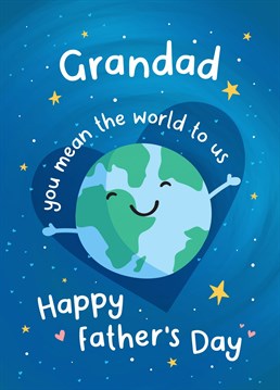 Tell a special Grandad he means the world on Father's Day with this super cute card from the grandchildren. Designed by Macie Dot Doodles.