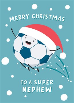 Wish a super Nephew a very Merry Christmas with this fun and cute football themed Christmas card. Designed by Macie Dot Doodles.