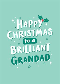 Wish a brilliant Grandad a very Happy Christmas with this handdrawn typographic card designed by Macie Dot Doodles.
