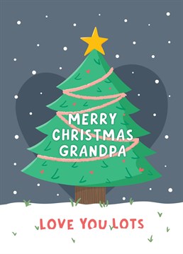 Send lots of love to a special Grandpa at Christmas with this cute card featuring a Christmas tree illustration. Designed by Macie Dot Doodles.