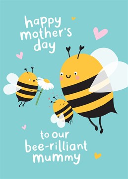A super cute card from the kids, perfect for a bee-rilliant Mummy this Mother's Day. Designed by Macie Dot Doodles.
