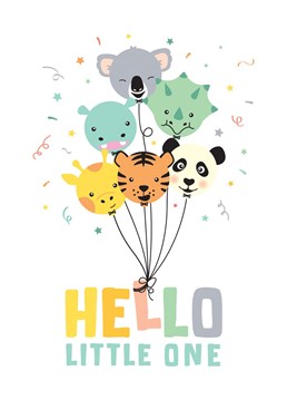Say a big hello to a new baby boy or girl with this super cute bunch of balloon animals! Designed by Macie Dot Doodles.