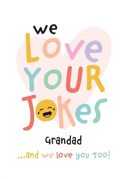 A card from the true appreciators of 'Dad' jokes....the grandchildren! Great for celebrating a birthday, Father's day or just because. Designed by Macie Dot Doodles.