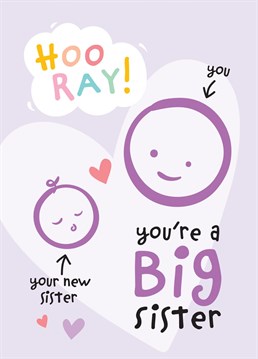 Becoming a new big sister is a big deal! Share the excitement of welcoming a new baby sister into the family with this cute and colourful card. Designed by Macie Dot Doodles.