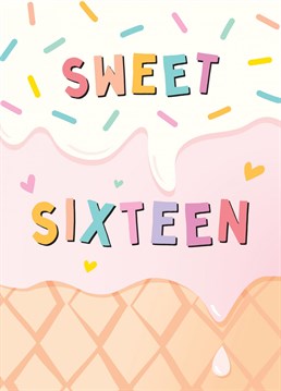 A sweet card for a sweet 16th birthday! Designed by Macie Dot Doodles.
