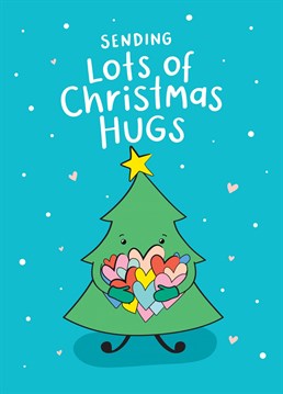 Send a family or loved one lots of love and hugs this Christmas, with this cute Christmas tree card, designed by Macie Dot Doodles.