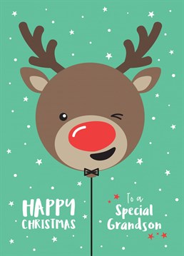 Wish a special Grandson a very happy Christmas with this super cute Rudolph balloon card. Designed by Macie Dot Doodles.