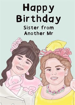 Delightful georgian Bridgerton inspired Penelope and Elouise sister from another mister joke Birthday card.