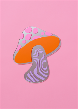<p>Peek in the 'Groovy Toadstool' mirror and get ready to rave! This iconic 'shroom' features a unique, wavy pattern, and its acrylic mirror makes it the perfect addition to any retro hippie living room!</p>
<p>Acrylic Mirror.</p>
<p>Handmade to order in Printed Weird's studio using high quality vinyl's.</p>
<p>Command strips included for hanging.</p>
<p>Size: 21cm x 18.5cm</p>
<p>This item is sent seperately from our cards so they will not arrive together</p>