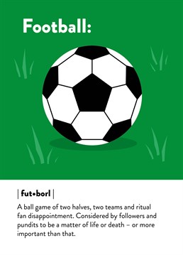 It's coming home! Celebrate the return of the football season and the sport that transcends all others. Send this Mint Birthday card to someone who is mostly definitely football crazy.