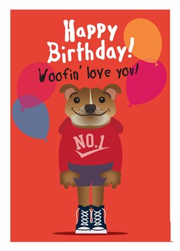 Send this Staffie birthday card to the one you love and tell them how much you care!