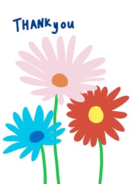 Say thank you with this cute flowery card.