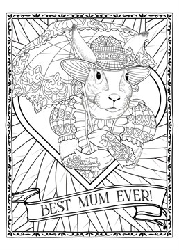 Best Mum Ever Cute Fantasy Rabbit With Umbrella card to show your mother how much you love and appreciate her this birthday or special occasion.
