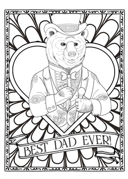 Best Dad Ever Handsome Bear card to show your dad how much you love and appreciate him this birthday or special occasion.