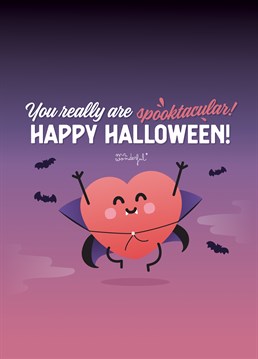 Send this spooktacular Mr Wonderful card to someone who's totally batty about Halloween.