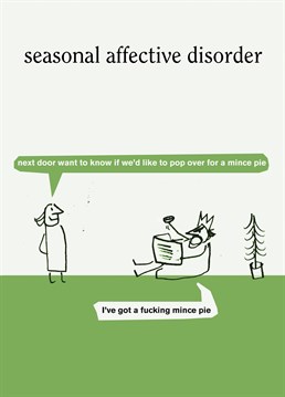 Do you get mad when neighbours ask you in for a mince pie?  Who doesn't have their own? A funny Modern Toss Christmas card for anyone.