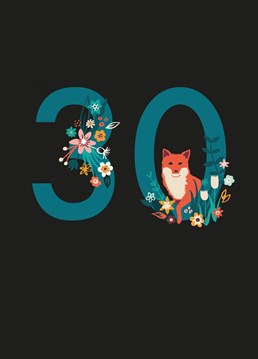 The big 3-0! Send them this stylish Midnight Garden 30th Birthday card to celebrate, designed by Middle Mouse