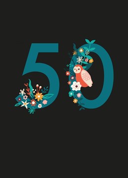 The big 5-0! Send them your birthday wishes with this pretty Midnight Garden 50th birthday card, designed by Middle Mouse