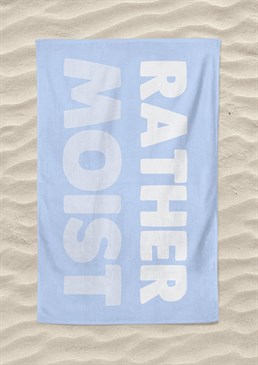 This rather moist beach towel is like Marmite. If you're one of those people who has a visceral response to the word moist, then you're either going to really love or really hate it. Machine washable. 147cm x 100cm - extra-large size! Made from 300gsm microfibre towelling. Please note this product is made to order and is non-returnable.