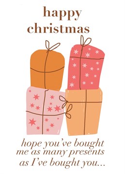 Funny Christmas design with a cheeky hint about presents
