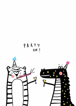 Get the party pumping with this cute card by Nichola Cowdery and wish them a brilliant birthday.