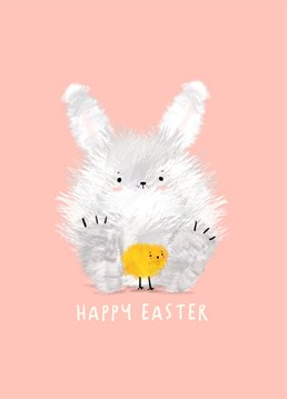 Happy Easter Cute Bunny And Chick Card. TOOOOO CUTE Easter card.. Send them this Easter and let them know how special they are!
