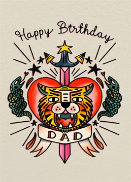 This Tattoo Style Birthday Card Is GRRRRREAT! Your dad is gonna love it!