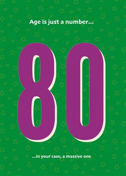 A cheeky birthday card to celebrate 80 years. Showing great stamina there - we salute you.