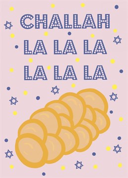 Send your loved one happy Hanukkah wishes with this challah bread Christmas card. Designed by Nicola Jo Studio.