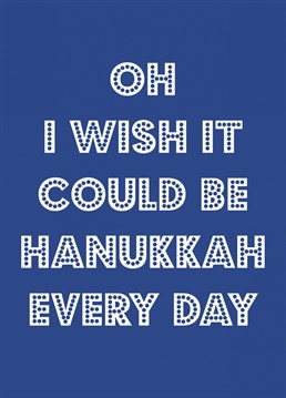 Send your loved one Hanukkah wishes with this song inspired typographic Christmas card. Designed by Nicola Jo Studio.