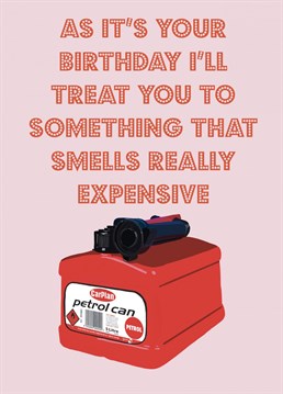 Send your loved one birthday wishes with this funny inflation themed petrol card.    Designed by Nicola Jo Studio