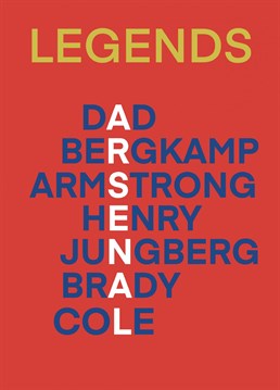 Let your dad know he's the ultimate Arsenal legend with this football inspired Birthday card. Designed by Nicola Jo for Scribbler.