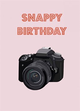 Send your camera obsessed loved one birthday wishes with this photography inspired card