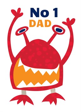 No 1 Dad Monster card by Belinda Reynell Designs. Let your dad know you love him with this cute Father's Day card.