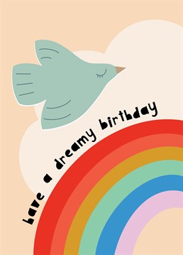 Wish your friend or loved one a dreamy birthday with this cute rainbow illustrated card. Designed by Nelly's treasures