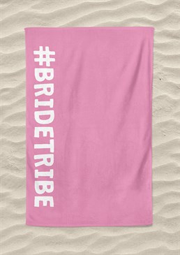 Hen do over seas? Splash out and get matching Bride Tribe beach towels for your whole squad - when we can finally leave the country again, that is! Machine washable. 147cm x 100cm - extra-large size! Made from 300gsm microfibre towelling. Please note this product is made to order and is non-returnable.