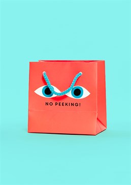 No surprises will be spoilt before the big day with this fun design! Use this gift bag and let them know you're always watching' Please note that this is bag is small sized.