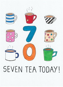 This card could be your cup of tea for celebrating the big 7-0! And how better than with a brew?