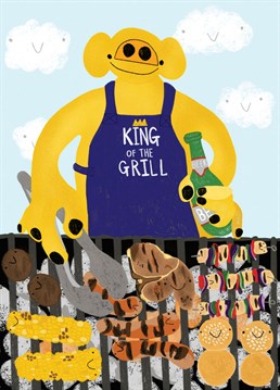 Who's your King of The Grill? The perfect Birthday card for meat-lovers and BBQ fanatics whatever the occasion.