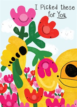 For when you can't give real flowers send this card instead. Ideal for any occasion or just a little note.