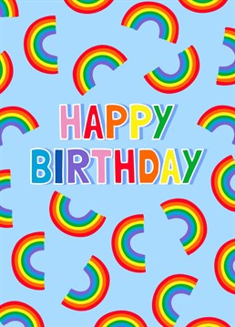 A fun, bright, colourful rainbow pattern. A pretty pattern for a child's birthday celebration.