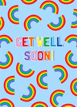 A happy and bright design to wish someone a speedy recovery. The "get well soon" card with a rainbow pattern.