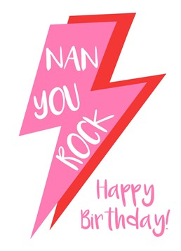 For the rock n' roll Nan on her birthday. The cool red and pink lightning bolts make a striking design.