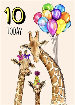 10th Birthday Lovely Giraffe Family