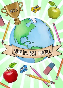 Send this cute illustrated card to your amazing teachers to show them how much you appreciate them!   With cute illustrations of classic school stationary and apples, this pretty card will certainly make your teacher smile!